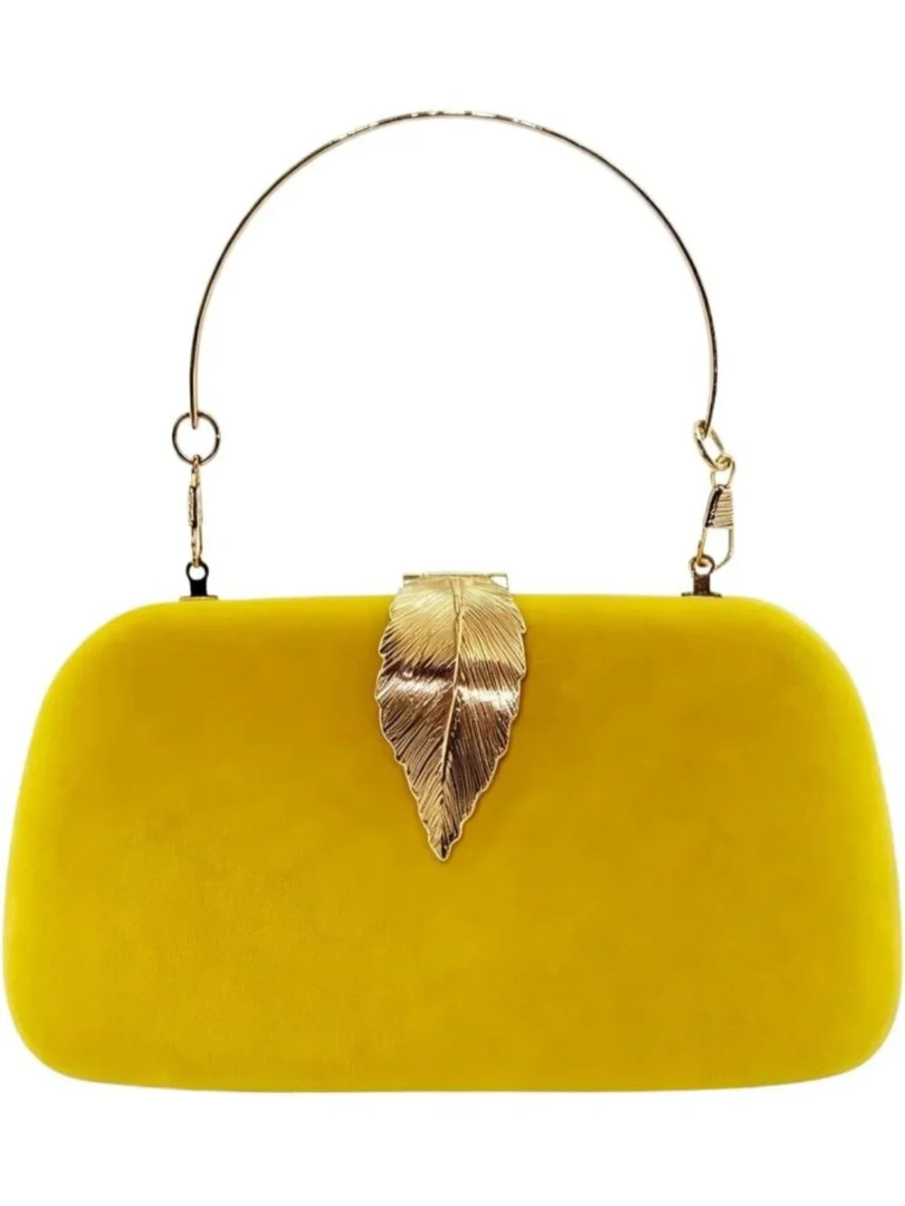 👜Women's Camel Banquet Bag Dinner Elegant Clutch With Metallic Leaves Clasp